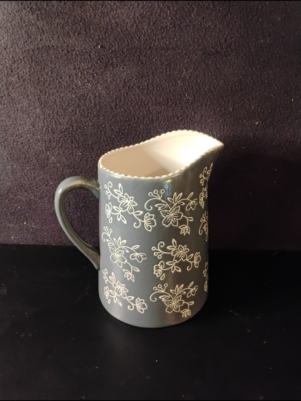 Temptations by Tara Floral Lace Ceramic Pitcher